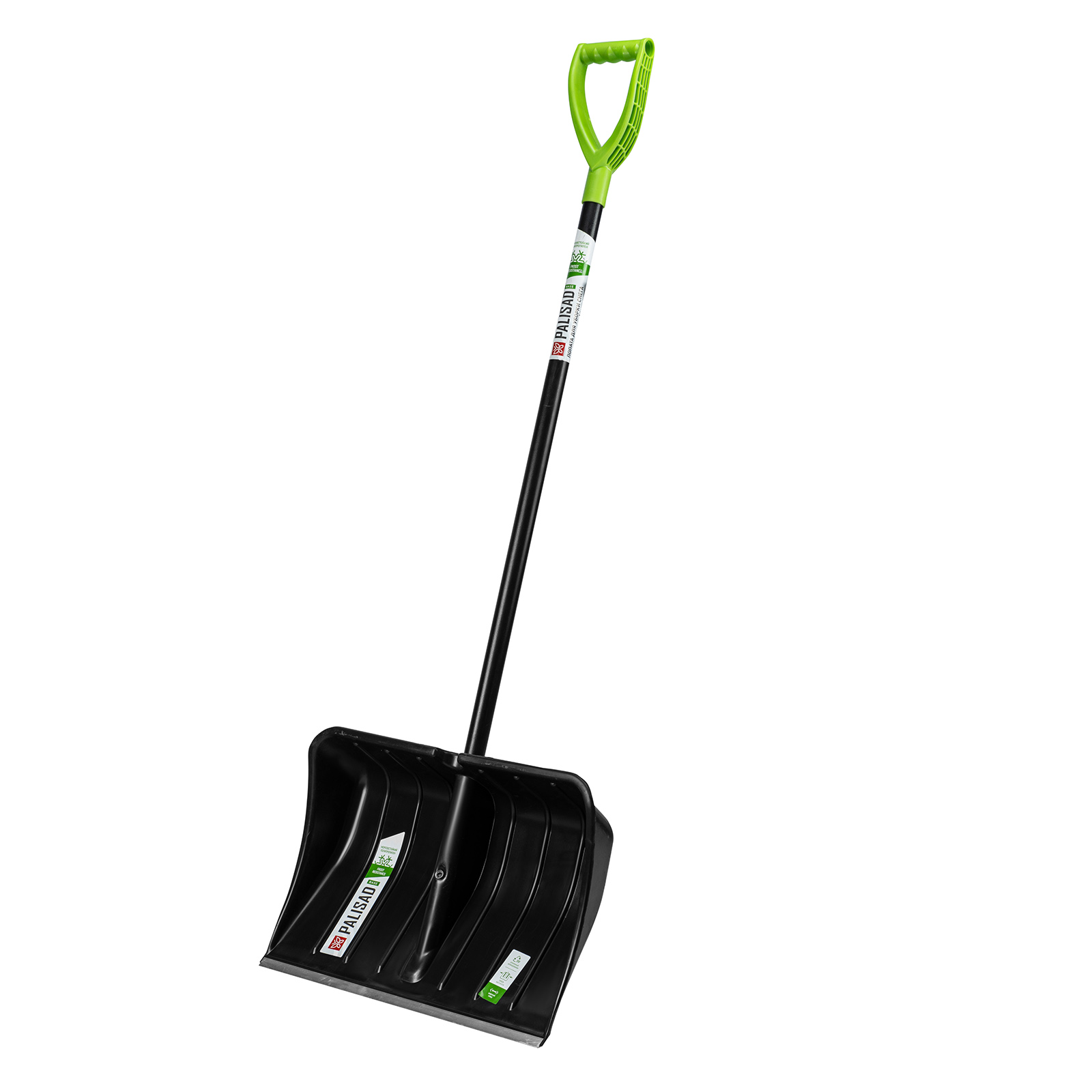 Лопата для уборки снега, полипропилен, 535х375х1400, стальной черенок, BASE Palisad (61493)