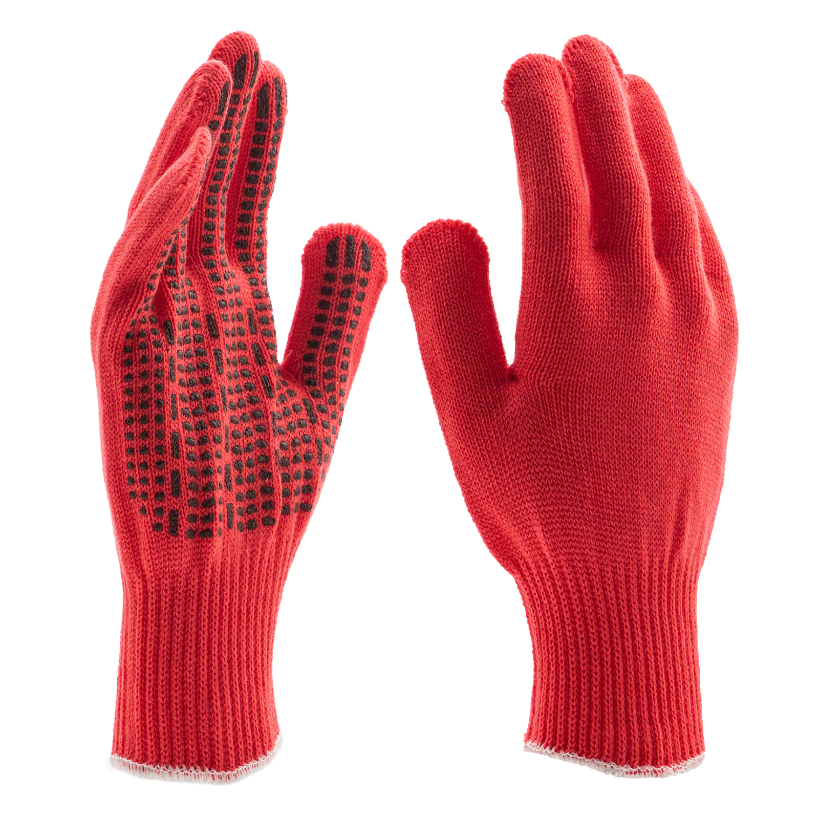 Перчатки трикотажные, акрил, ПВХ гель, "Протектор", коралл, оверлок Сибртех (68668)