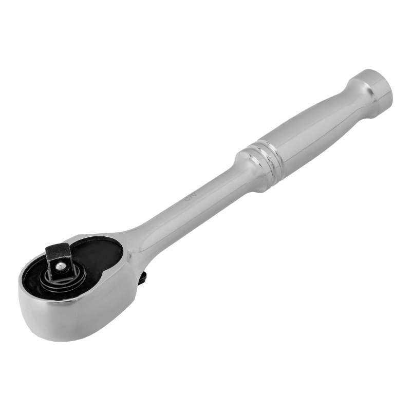 Ключ-трещотка 1/4", CrV, 120 зубьев, цельнометаллический, хром Gross (14050)