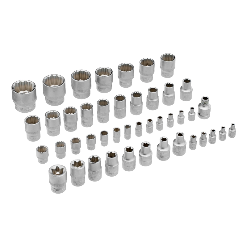 Набор инструментов 1/2", 1/4", CrV, 12 гранные головки, пластиковый кейс, 109 предмета Stels (14122)