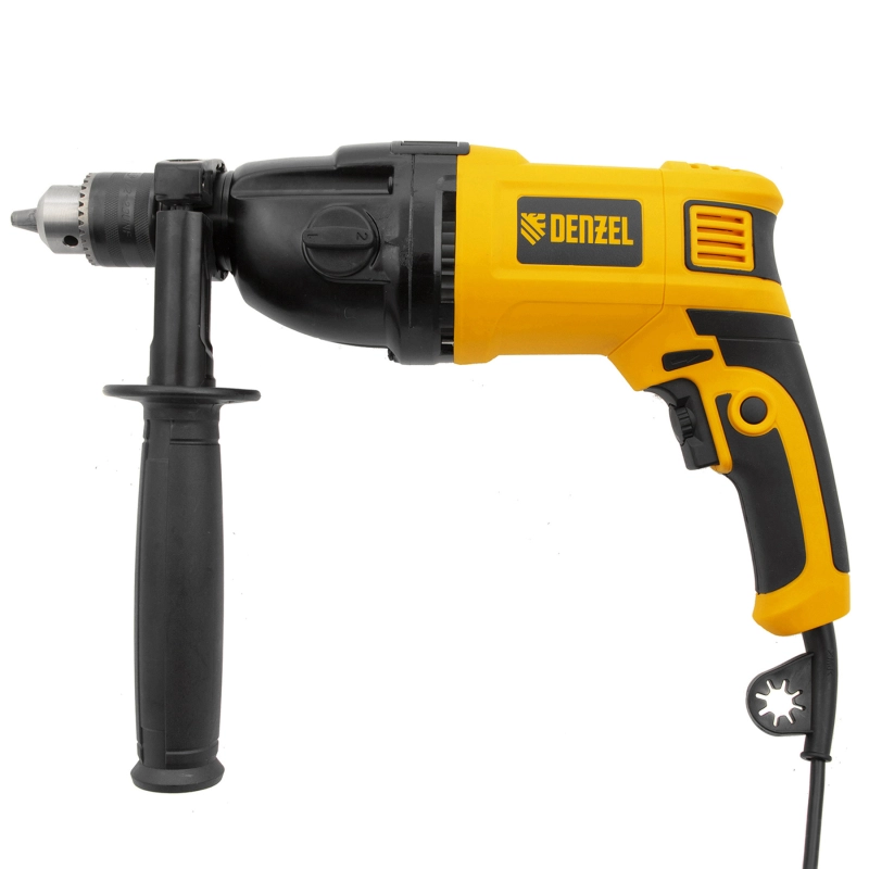 Дрель ударная ID-1050-2, 1050 Вт, 0-3000/0-1100 об/мин, 0-48000/0-17600 уд/мин, 2 скорости Denzel (26312)