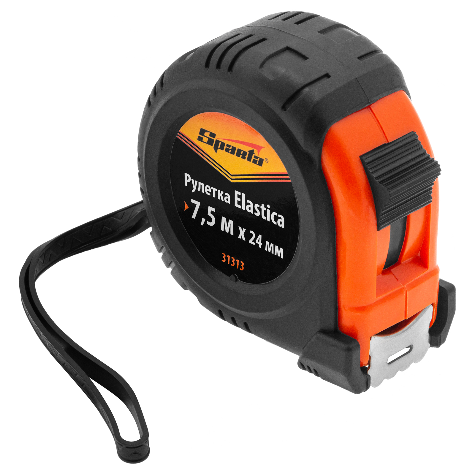 Рулетка Elastica,7,5 м х 24 мм,обрезиненный корпус Sparta (31313)