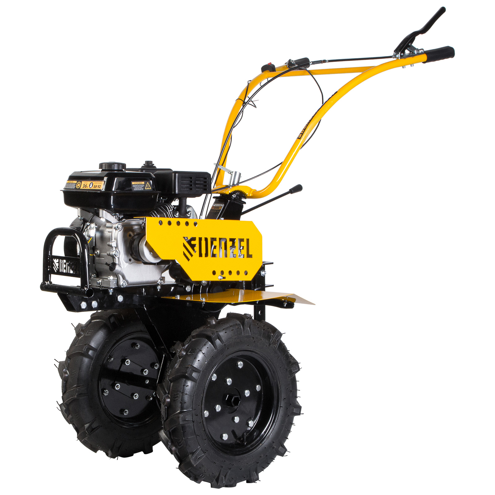 Мотоблок DPT-470, 7 л.с, ременное сцепление, ширина 85 см, глубина 35 см, фрез 3 х 4, ШОМ, передачи 3В/1Н Denzel (56405)