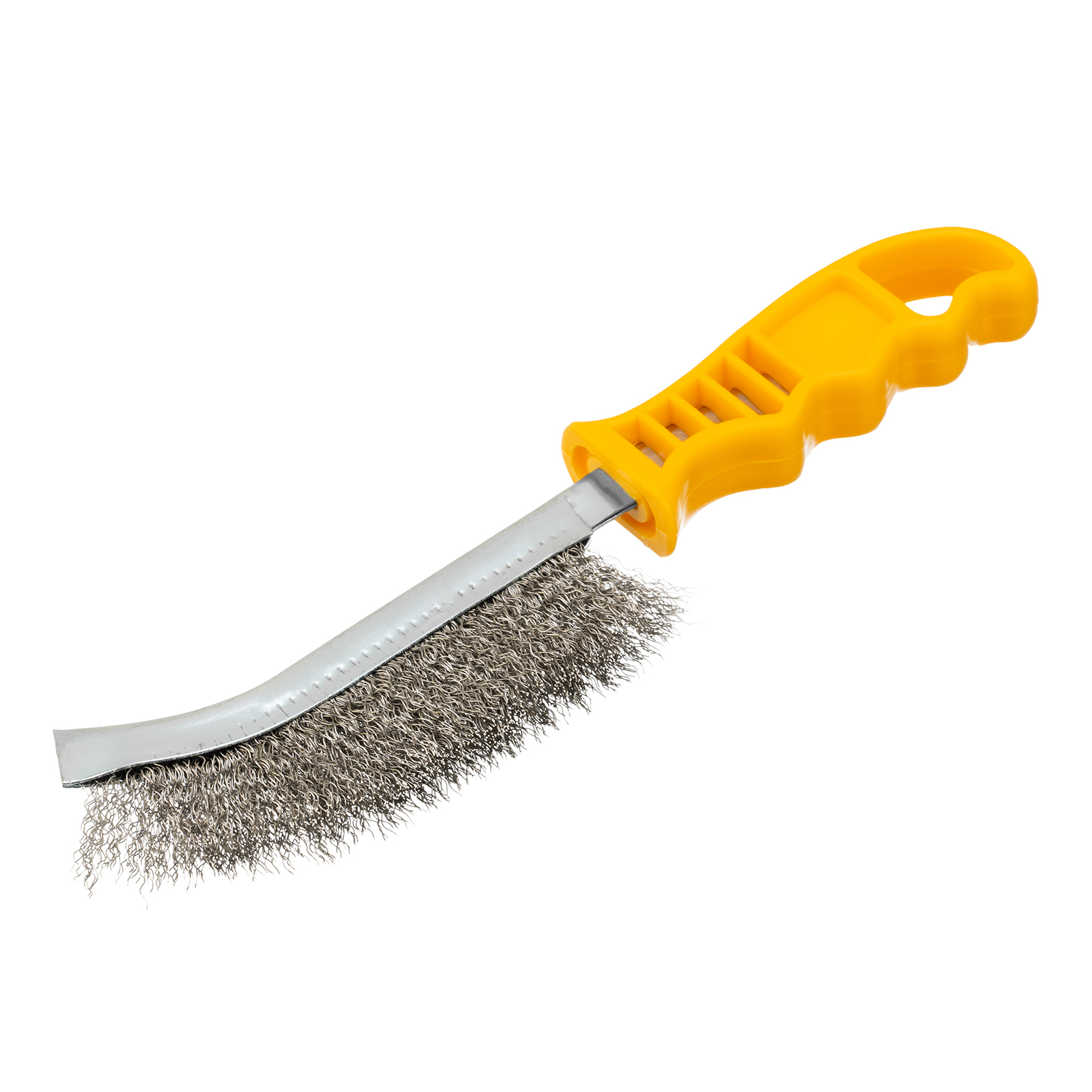 Щетка металлическая с пластмассовой ручкой, нержавеющая проволока DENZEL (748287)