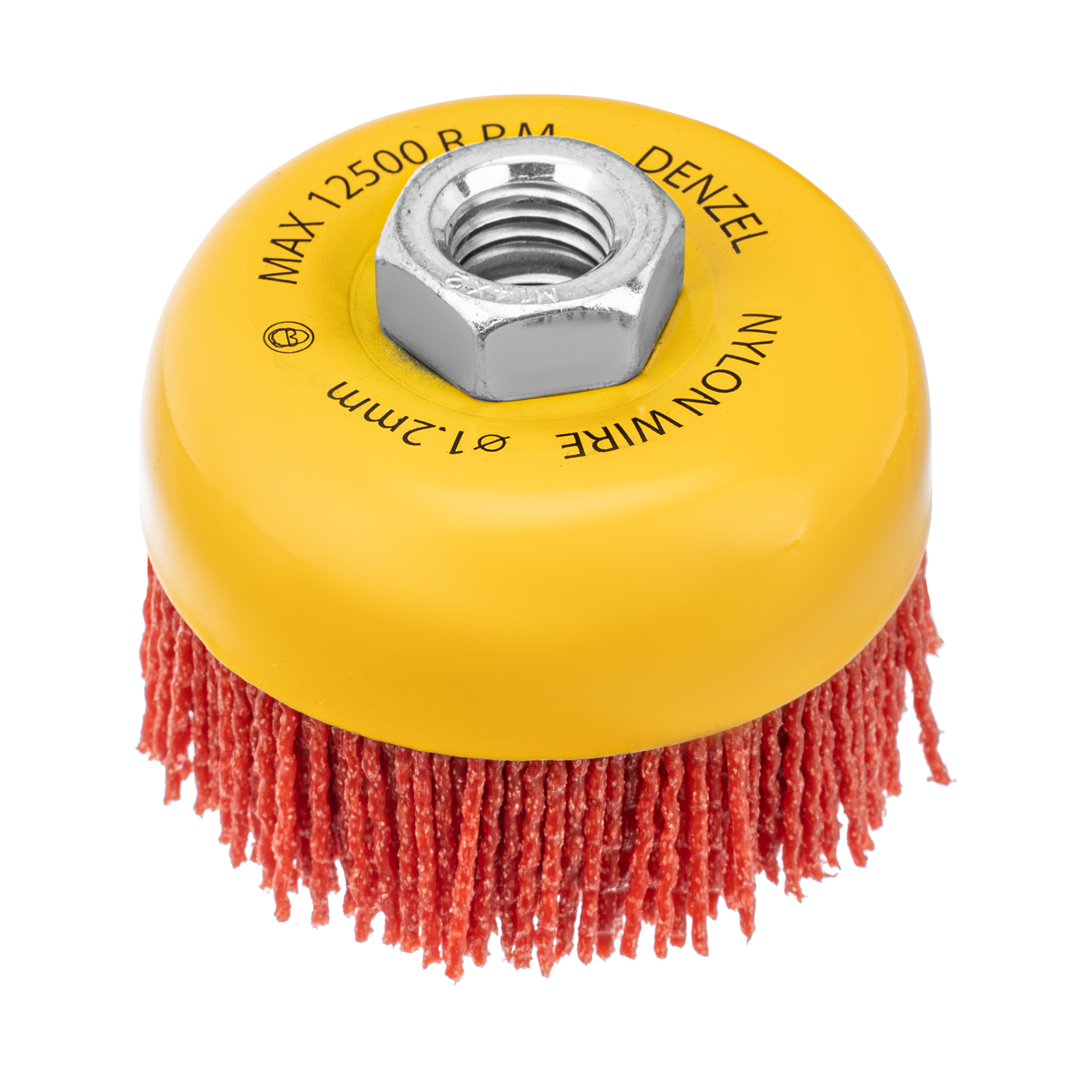 Щетка для УШМ, 75 мм, Чашка, нейлоновая щетина, М14 Denzel (74465)