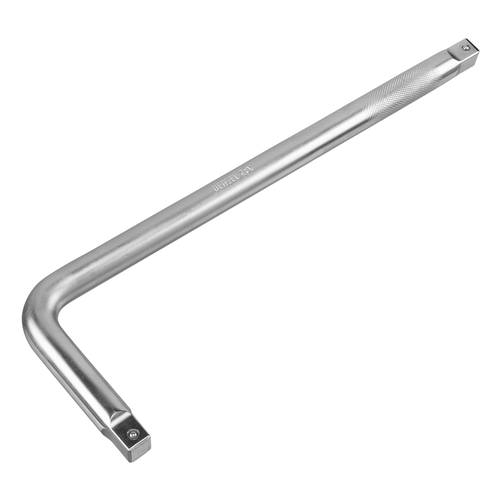 Вороток Г-образный, 450*150 мм, квадрат 3/4", CrV, матовый хром Denzel (14069)