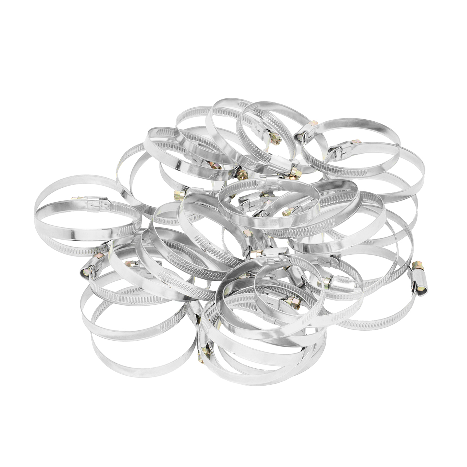 Хомуты металлические, Стандартное болтовое крепление 50-70 мм, 50 штук в упаковке, ширина 9 мм Сибртех (47563)