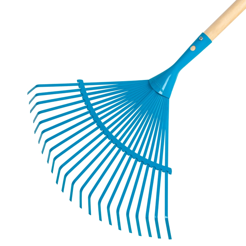 Грабли веерные стальные, 430 х 1550 мм, 22 плоских зуба, лакированный черенок, Luxe, Palisad (617885)