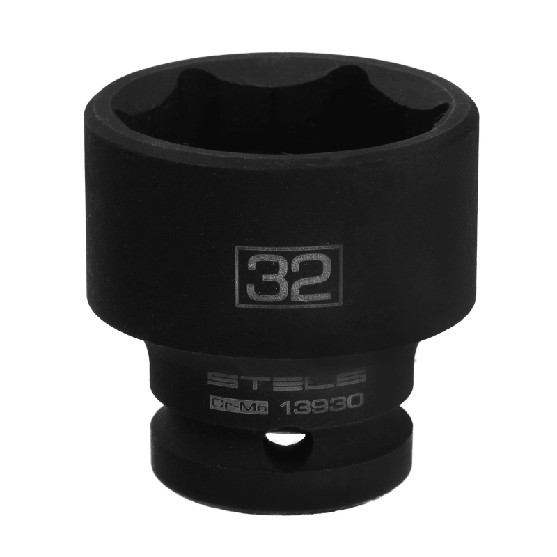 Головка ударная шестигранная, 32 мм, 1/2, CrMo Stels (13930)