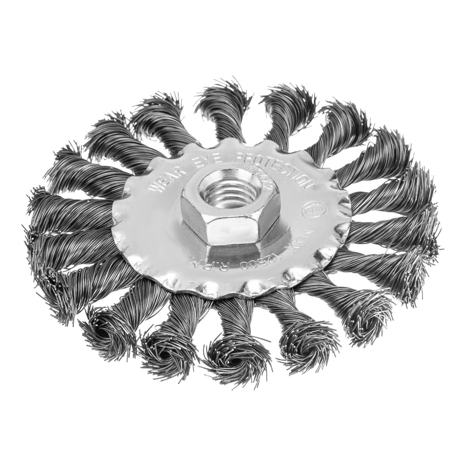Щетка для УШМ 100 мм, М14, плоская, крученая проволока 0.35 мм Matrix (74631)