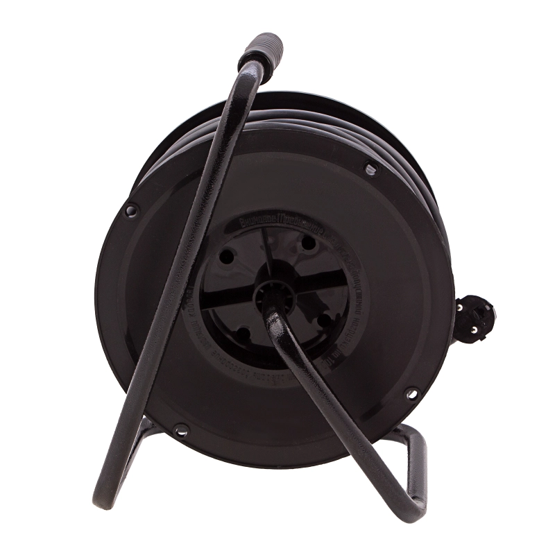 Удлинитель силовой 50 м, 16А, тип УХ10, ПВС, усиленный, на кабельной катушке, 4 розетки без заземления Сибртех (95870)