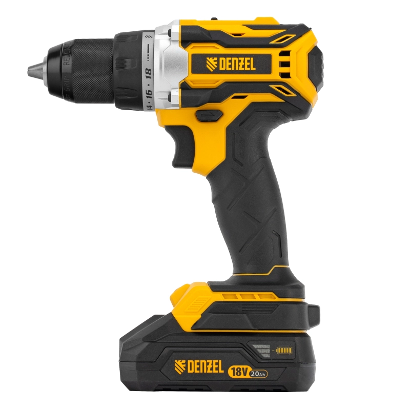 Дрель-шуруповерт аккумуляторная, бесщет. BLDL-18-02 Li-Ion, 18 В Denzel (26140)