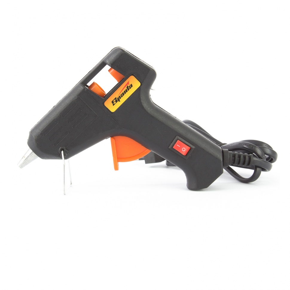 Клеевой пистолет с выключателем 7 мм в кейсе, 20 Вт, 5 г/мин Sparta (93019)