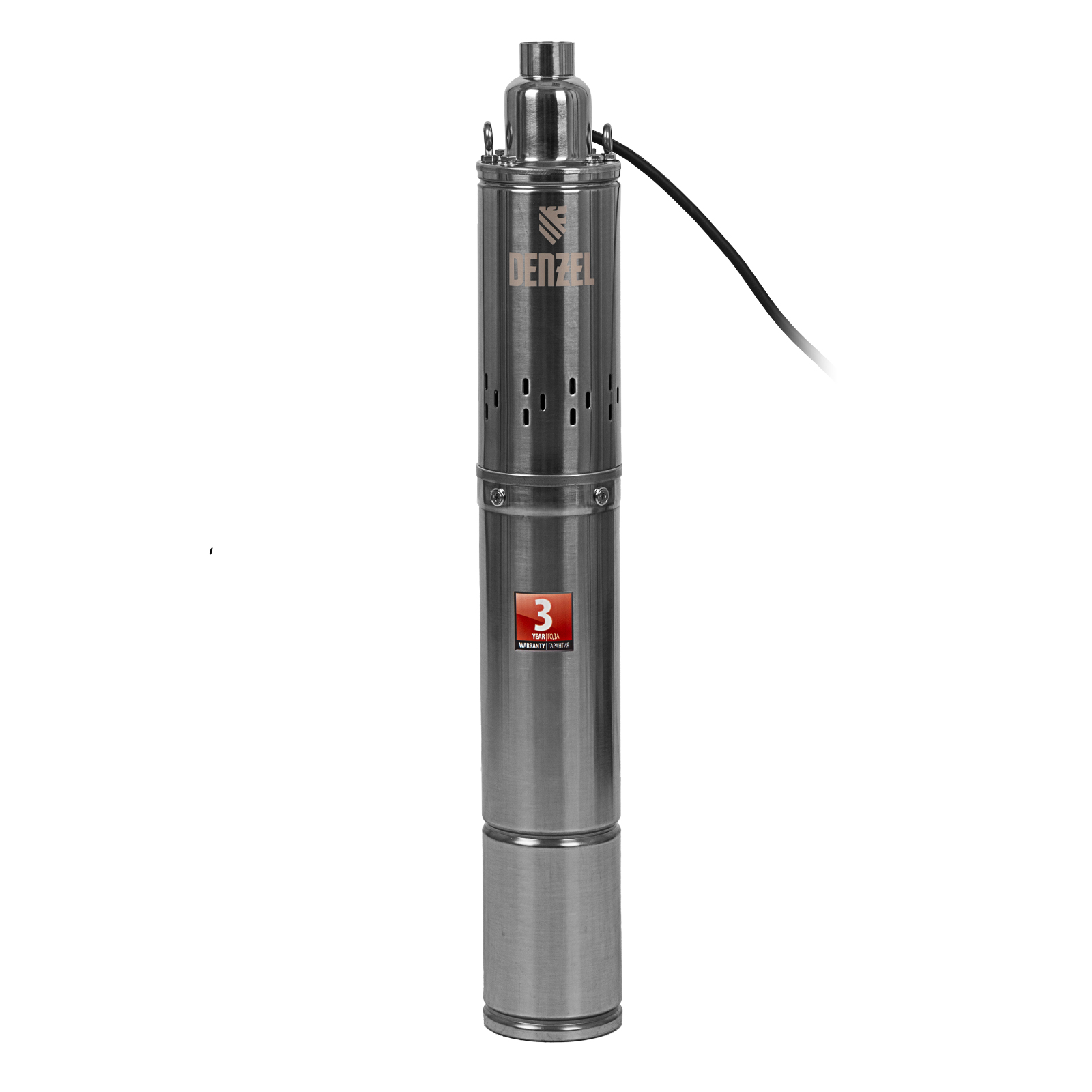 Скважинный насос DWS-4-150, винтовой, диаметр 4", 1300 Вт, 2000 л/ч, напор 150 м Denzel (97254)