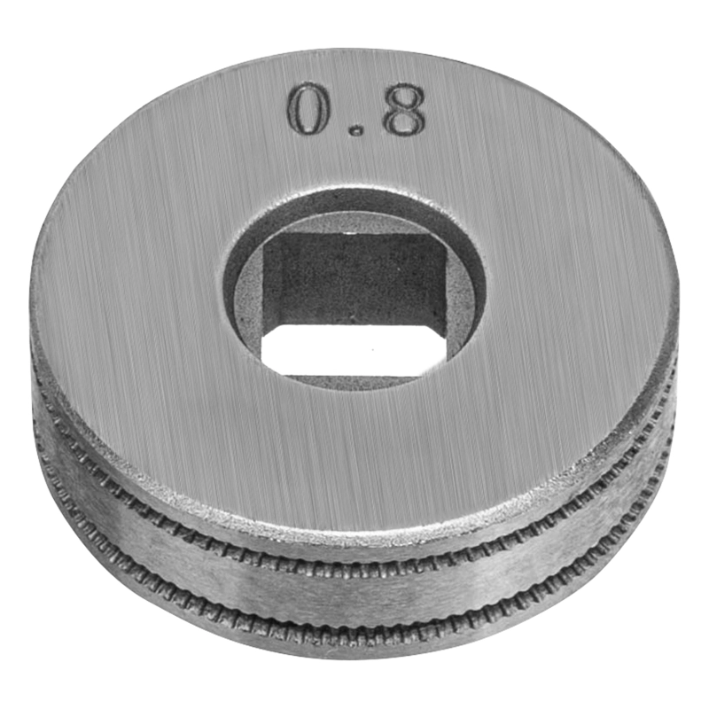 Подающий ролик, U профиль зубчатый под флюсовую проволоку 0,8-1мм посадка квадрат, 2 шт Denzel (93653)