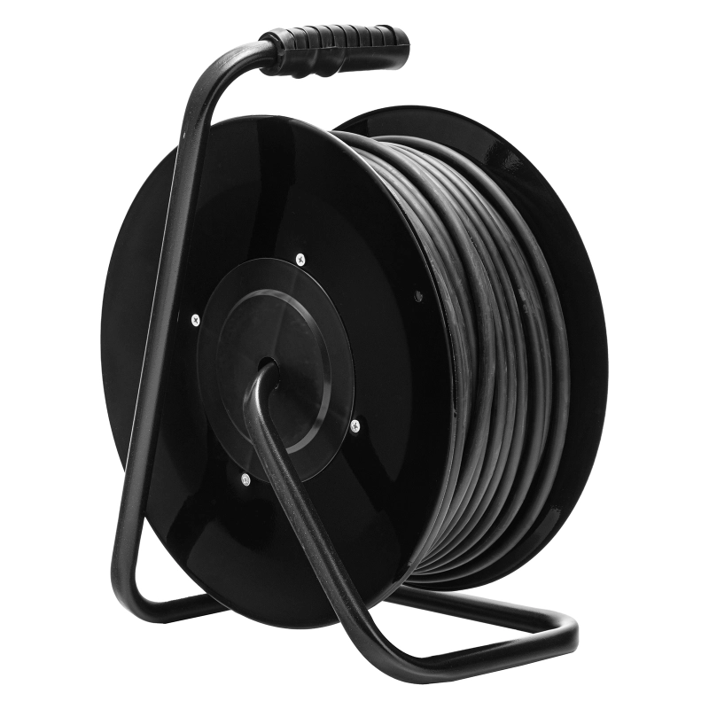 Удлинитель силовой 50 м, 16А, тип УХз16, ПВС 3 x 2.5 мм, на стальной катушке, 4 розетки Сибртех (95874)