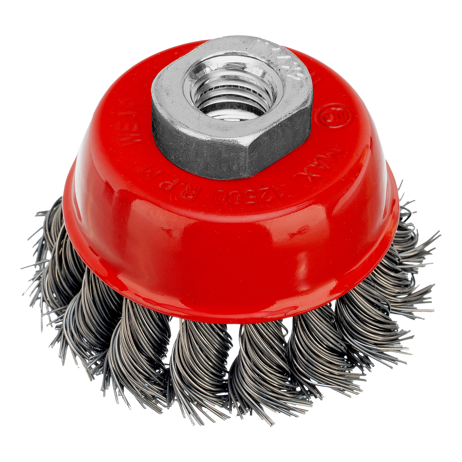 Щетка для УШМ, 65 мм, М14, "чашка", крученая проволока 0.5 мм Matrix (74620)