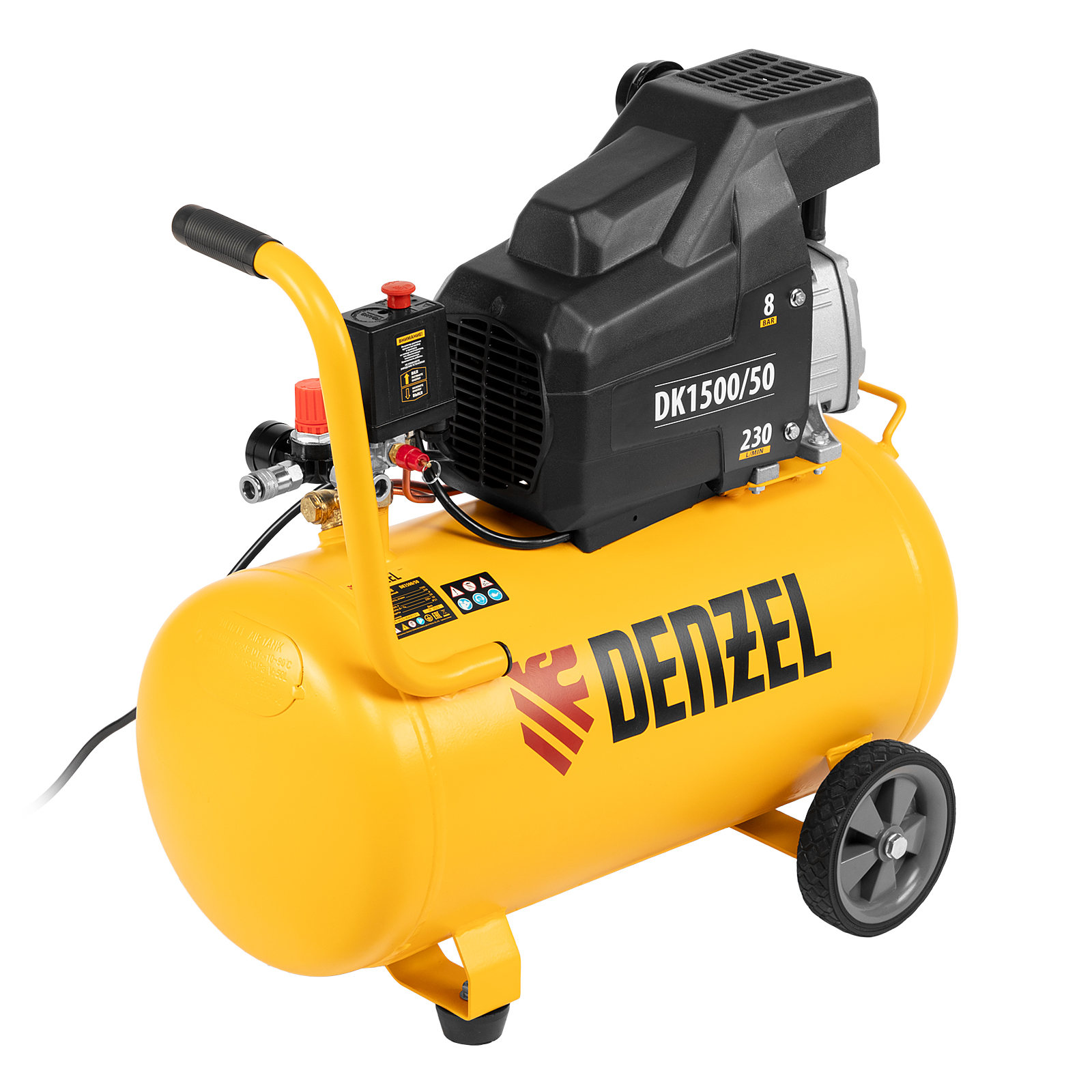 Компрессор воздушный DK1500/50, Х-PRO 1.5 кВт, 230 л/мин, 50 л Denzel (58064)