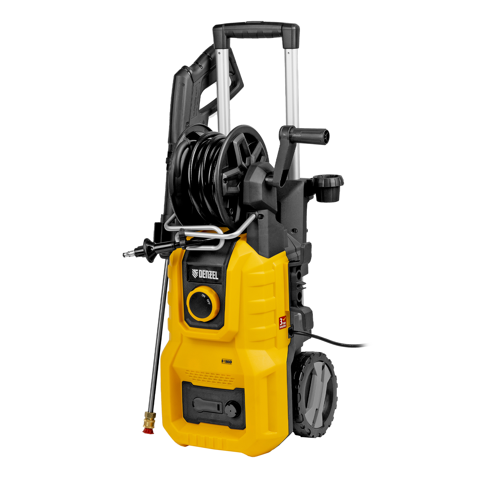 Моечная машина высокого давления R-180iD, 2000 Вт, 180 бар, 420 л/ч, асинх. двиг., бараб.// Denzel (58266)