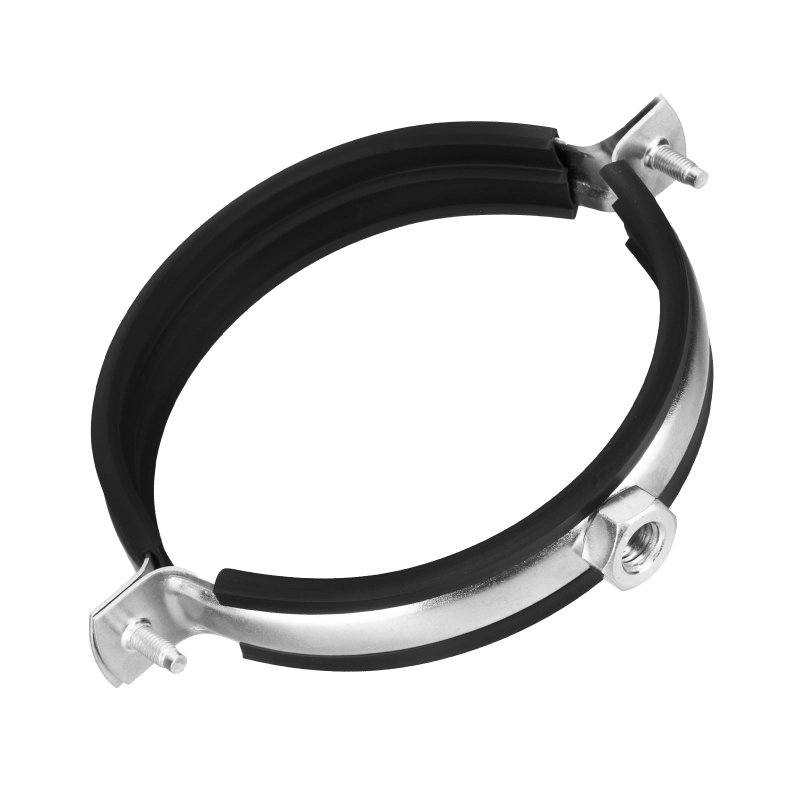 Хомут сантехнический для труб 108-116 (4") с резиновым уплотнением, шпилькой и дюбелем, 1 шт, Сибртех (481733)