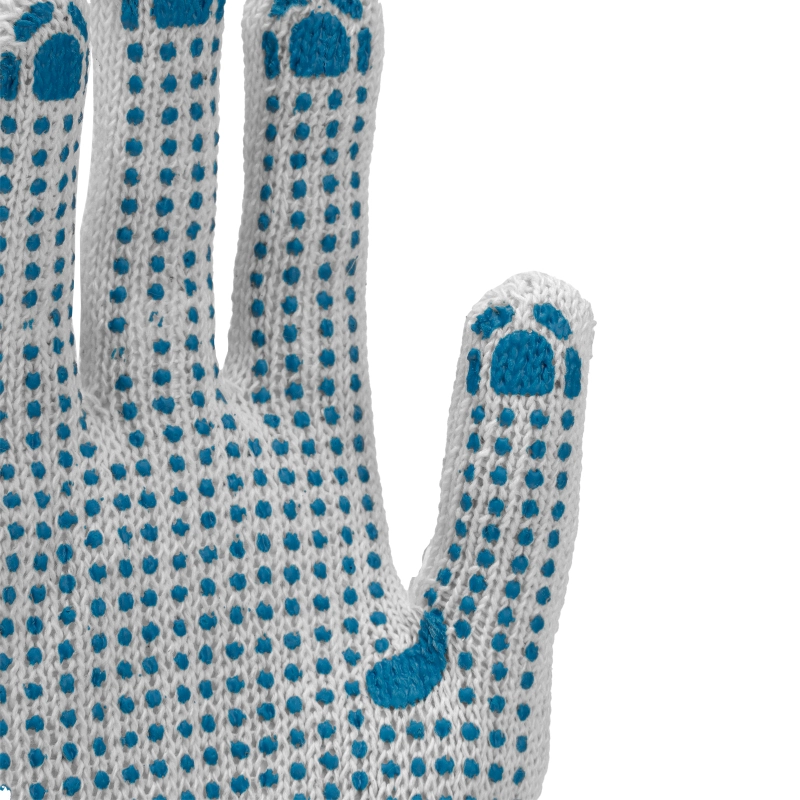 Перчатки х/б, ПВХ покрытие, "Точка", 6 пар в упаковке, 7 класс (67717)