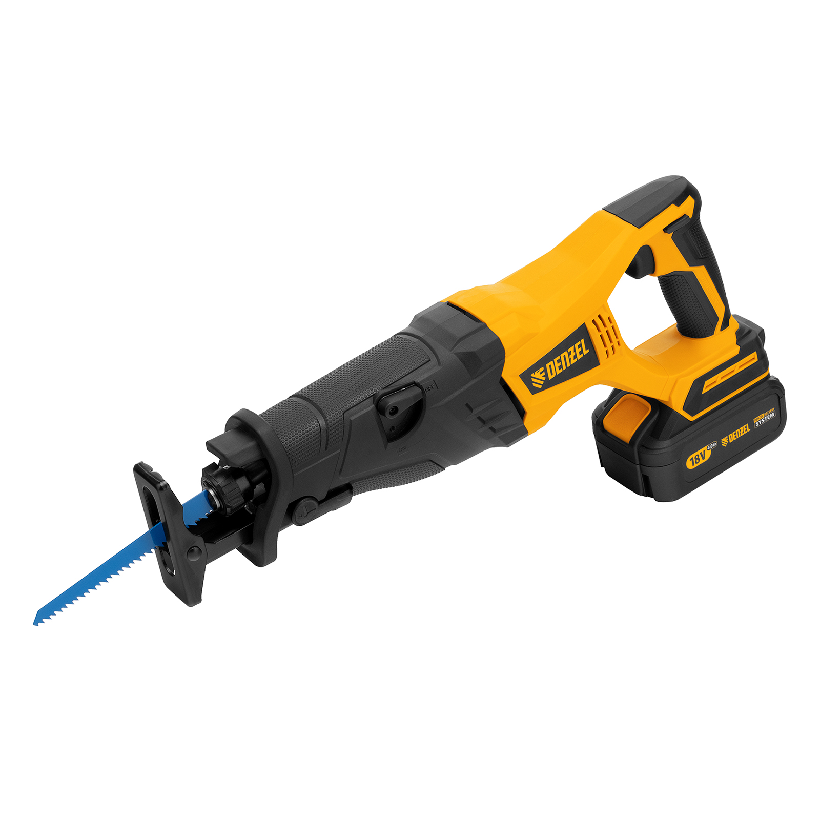 Пила сабельная аккумуляторная бесщет BRC-120,  18В Li-Ion Denzel (28460)