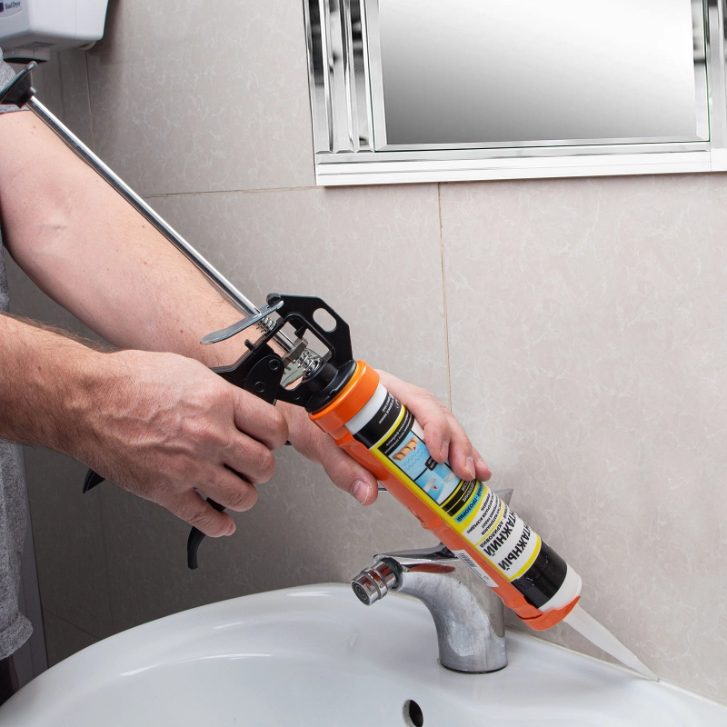 Пистолет для герметика, 310 мл, "полуоткрытый", круглый шток 8 мм, Heavy Duty Sparta (886325)