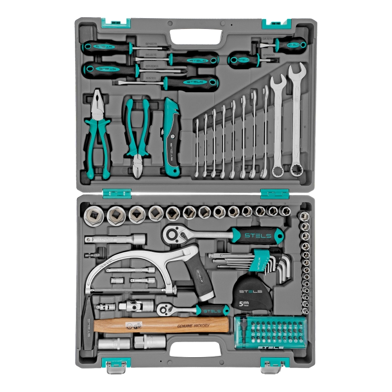 Набор инструментов, 1/2", 1/4", CrV, пластиковый кейс 98 предметов Stels (14111)