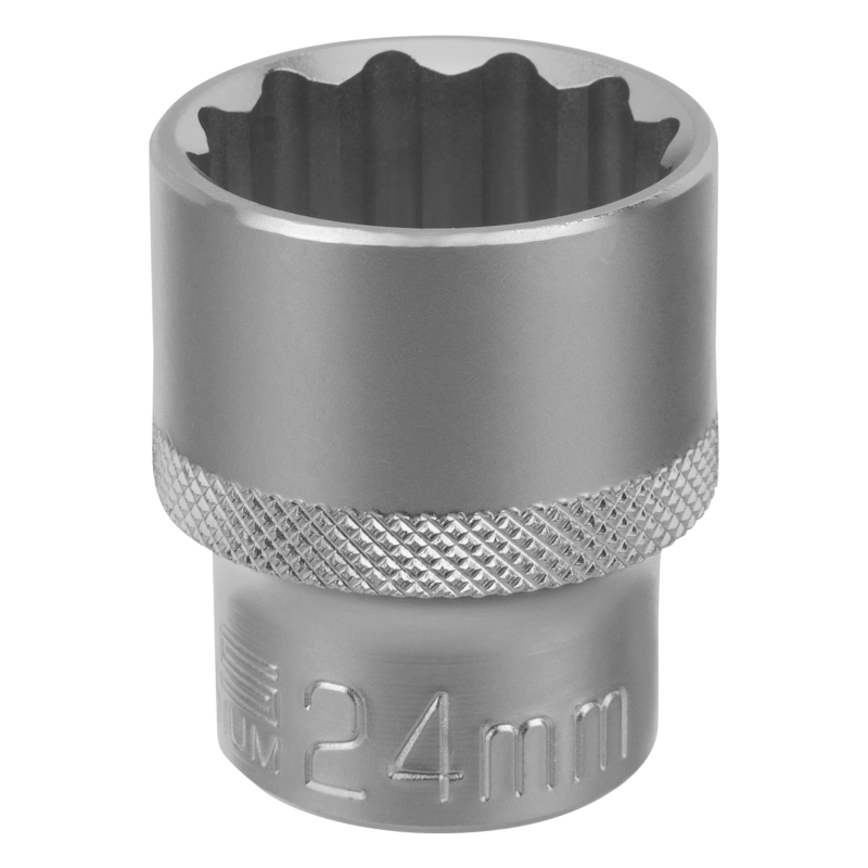 Головка торцевая, 24 мм, двенадцатигранная, CrV, под квадрат 1/2, хромированная Stels (13669)