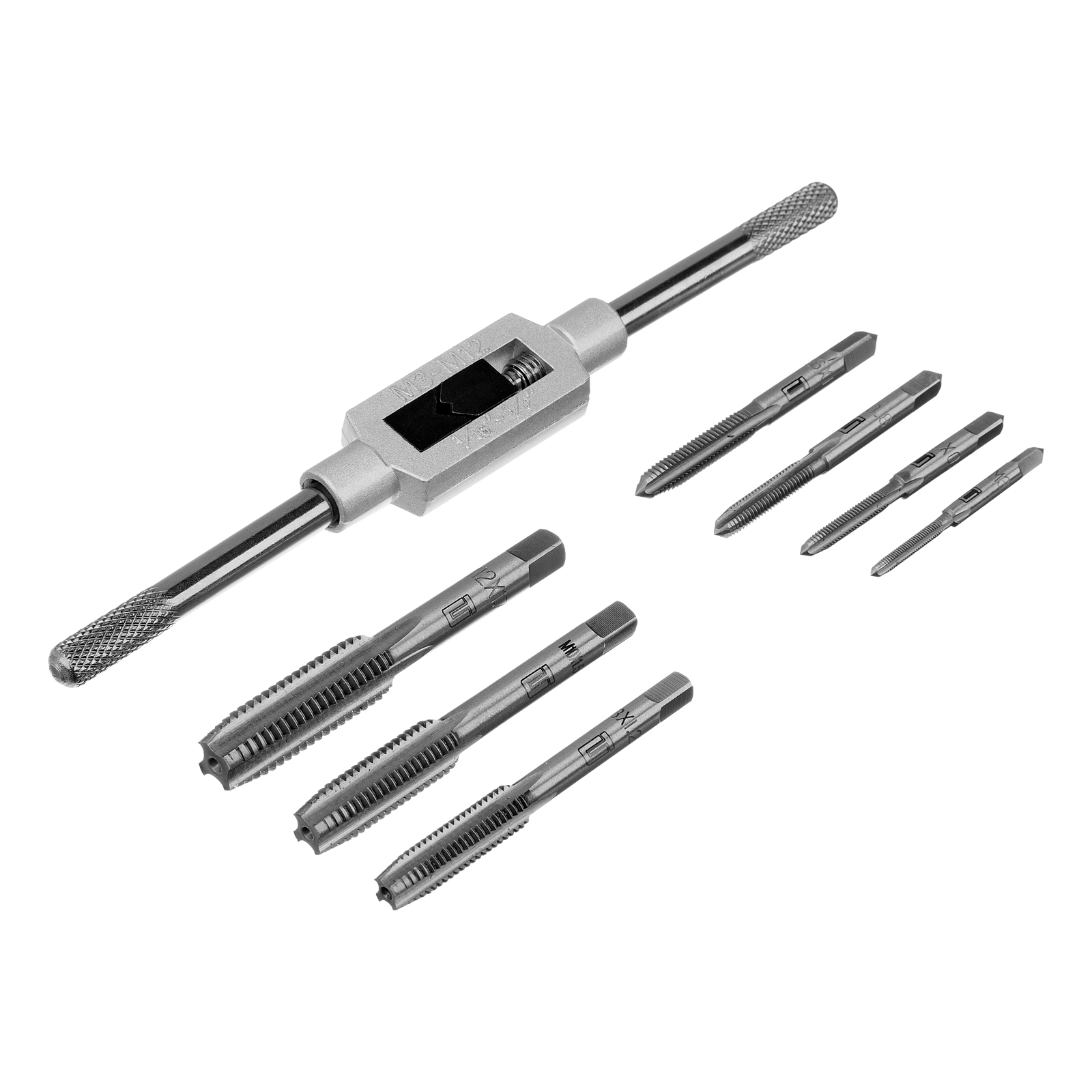 Набор метчиков М3-М12, 8 предметов Сибртех (77308)