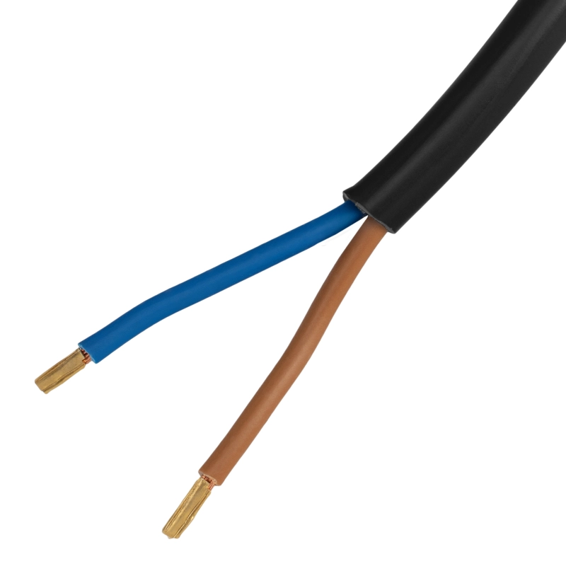 Шнур сетевой Energy Series, ПВС, 3 м, 2 x 1,5 мм, с неразборной вилкой, черный, Denzel (37673)