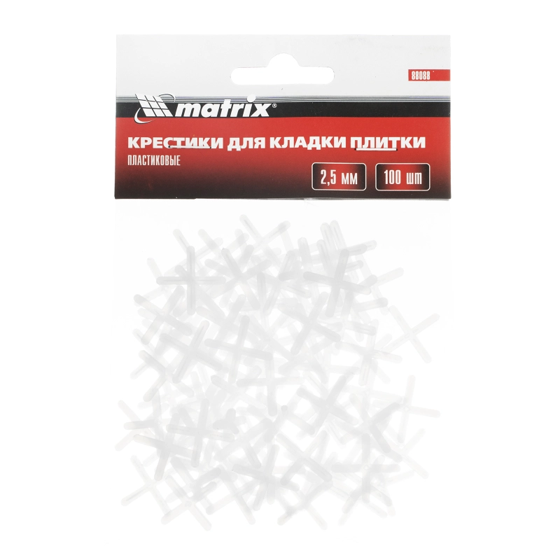 Крестики, 2.5 мм, для кладки плитки, 100 шт Matrix (88088)