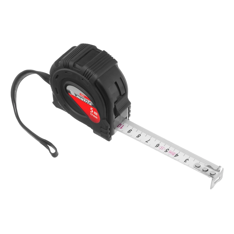 Рулетка Black,5 м х 19 мм,обрезиненный корпус Matrix (31014)