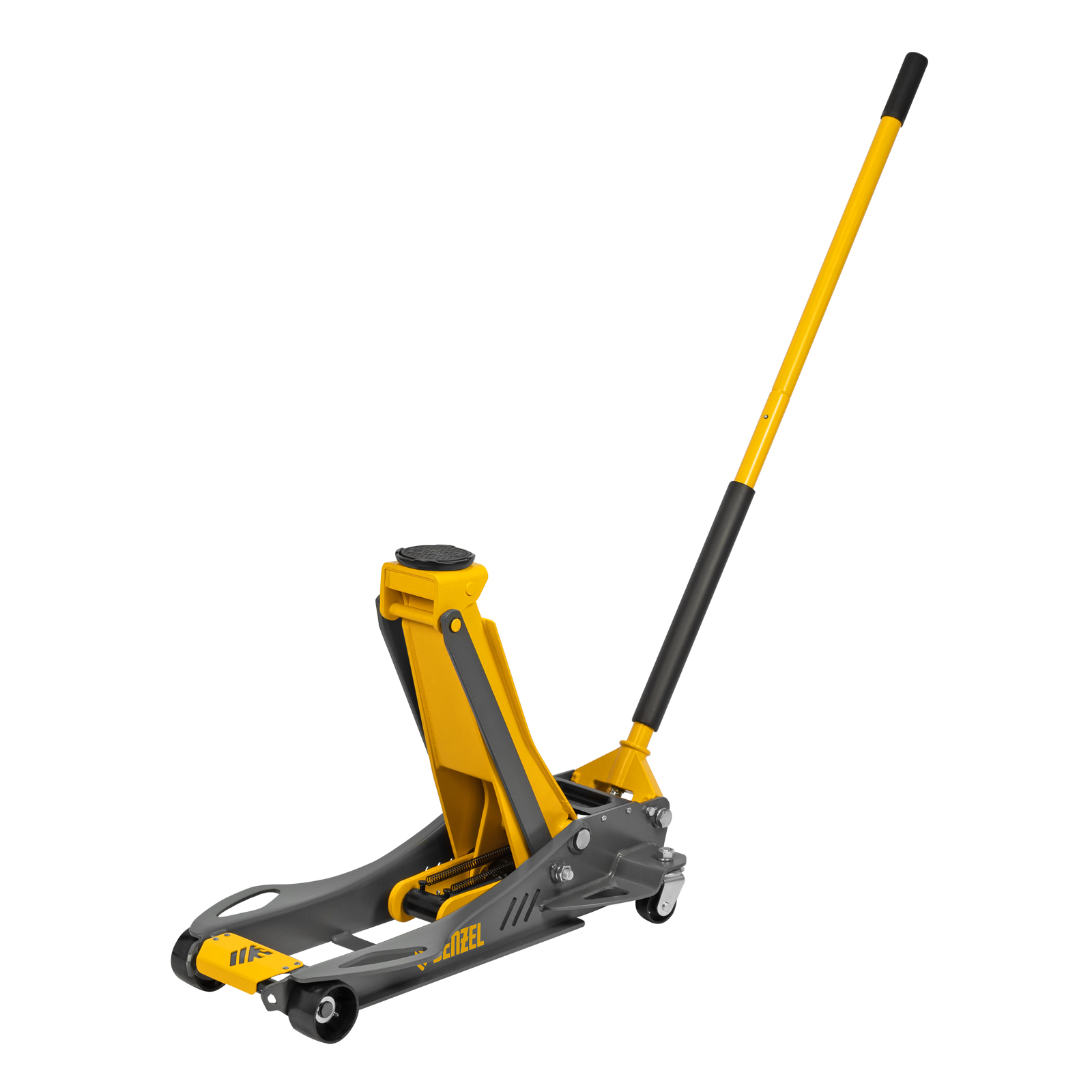 Домкрат гидравлический подкатной, 3,8 т, 110-580 мм, быстрый подъем, низкий подхват, проф. Denzel (51251)