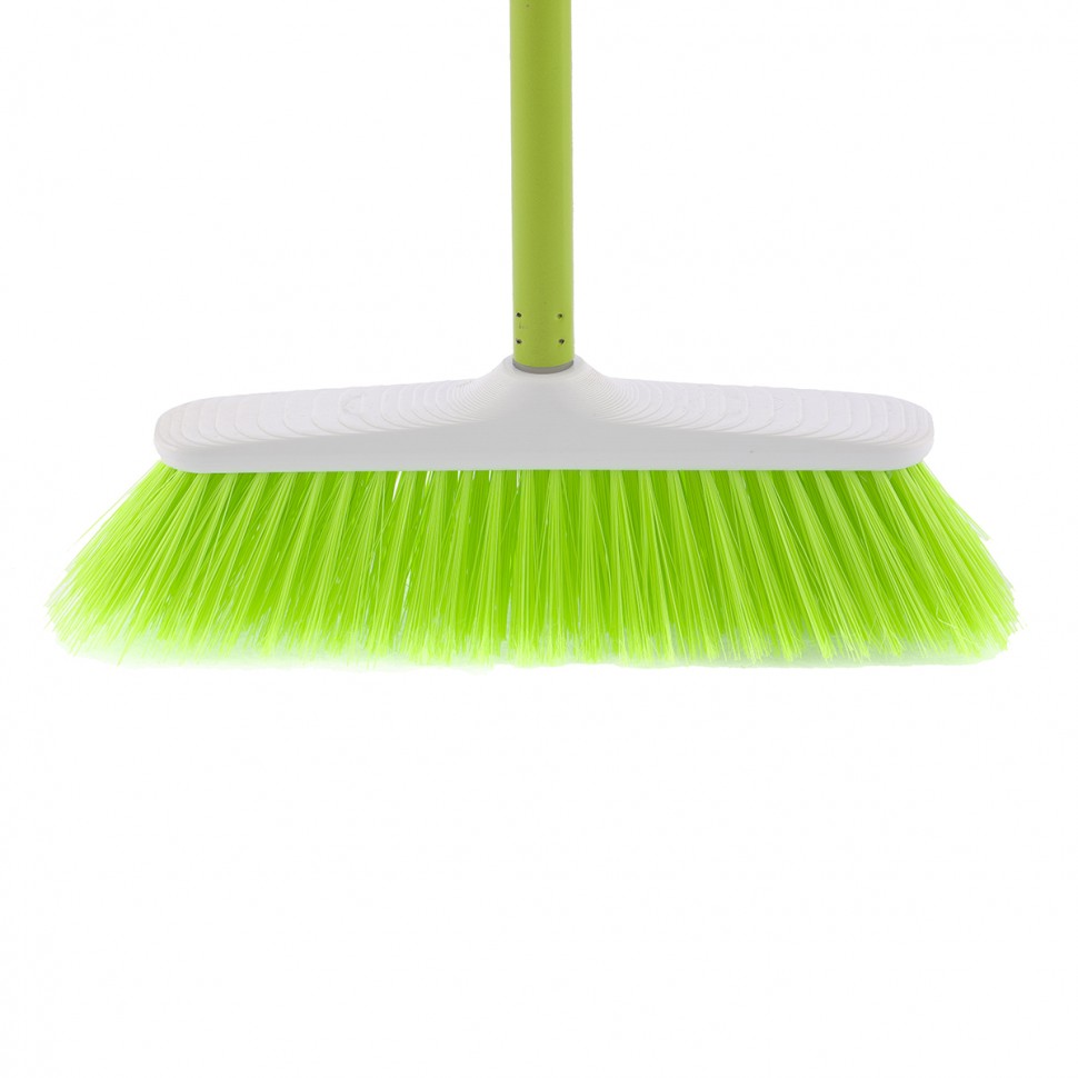 Щетка пластмассовая для подметания пола, 270 мм, "Classic", салатовая щетина, c черенком, 120 см, D 22 мм Elfe (93545)