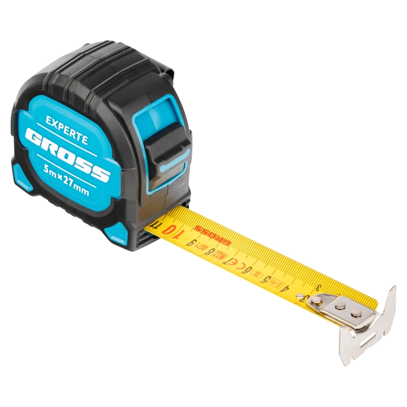 Рулетка Experte,5 м x 27 мм,двухкомпонентный корпус,магнит,двухсторонняя разметка,нейлон Gross (32575)