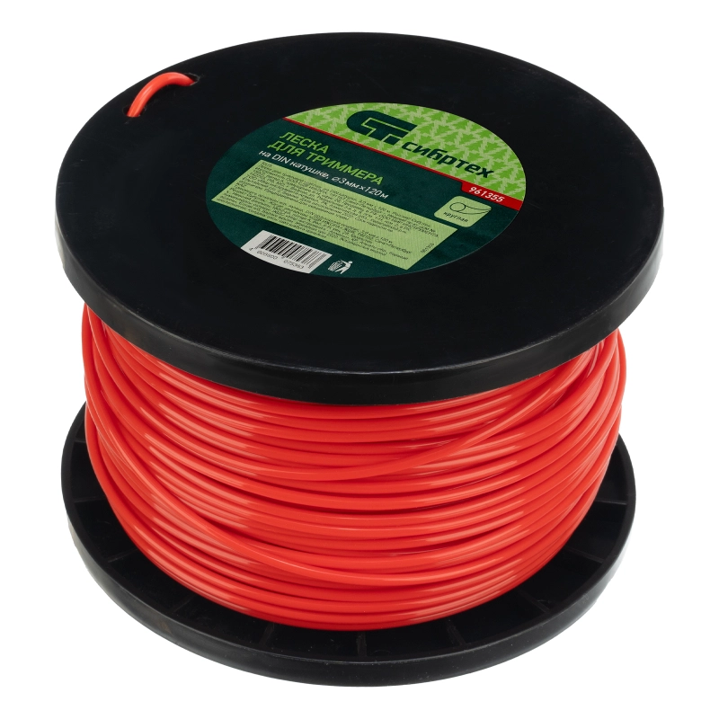 Леска для триммера круглая, на DIN катушке, 3.0 мм х 120 м, Сибртех (961355)