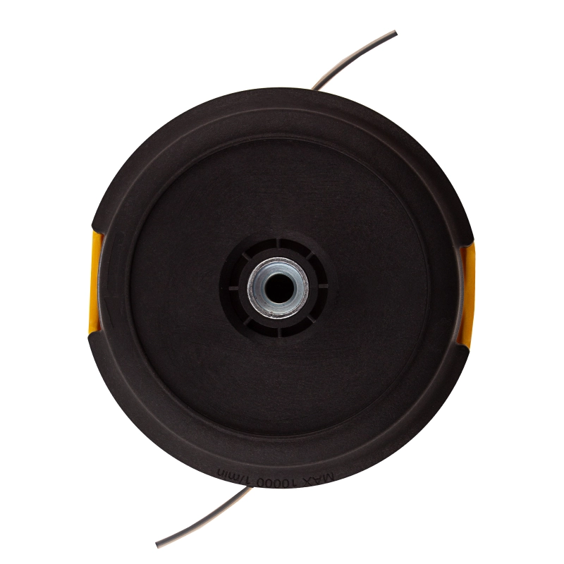 Катушка триммерная полуавтоматическая, легкая заправка лески, гайка M10x1.25, винт M10-M10, алюминиевая кнопка Denzel (96322)