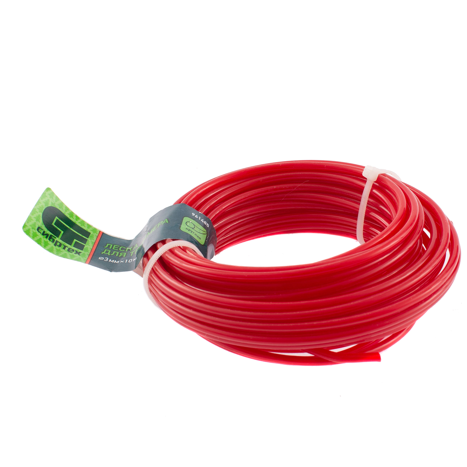 Леска для триммера круглая, 3.0 мм х 10 м, Сибртех (961485)