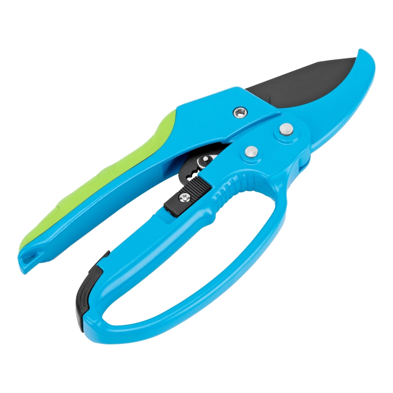 Секатор прямого реза, 200 мм, храповой механизм, металлические обaрезиненные рукоятки, Luxe, Palisd (60560)