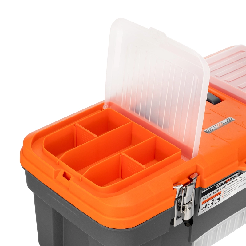 Ящик для инструмента с мет. замками 22", 560х285x235 мм Stels (90748)