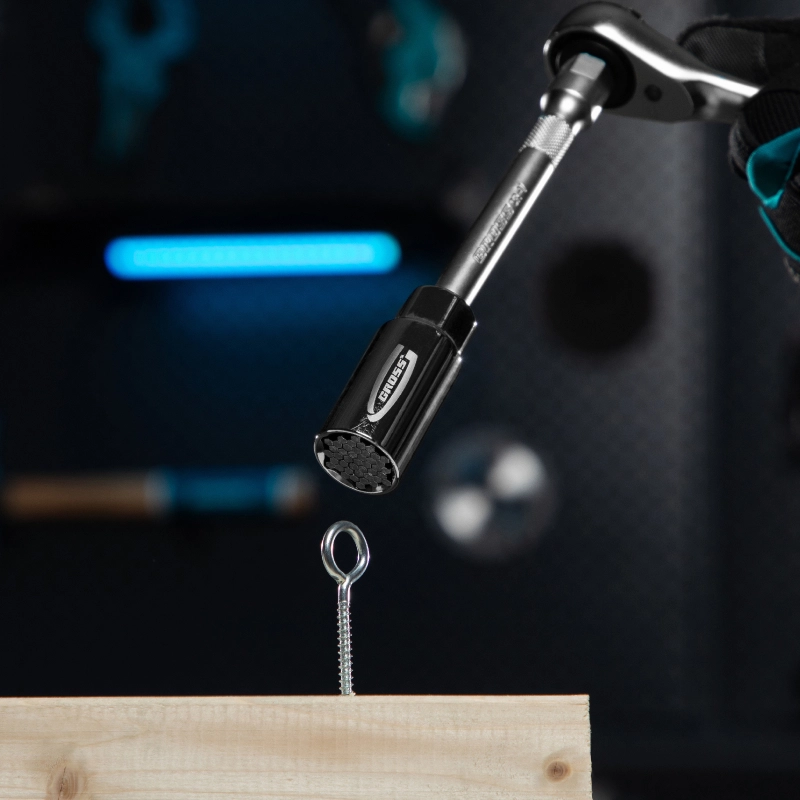 Головка торцевая многоразмерная, CrV, 6-21 мм, под квадрат 3/8, CrV, хромированная Gross (13191)