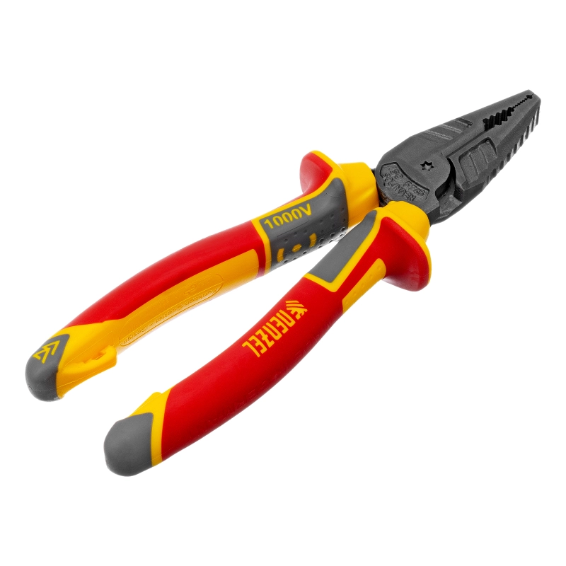 Плоскогубцы комбинированные, диэлектрические трехкомпонентные рукоятки до 1000 В, 180 мм Denzel (17086)