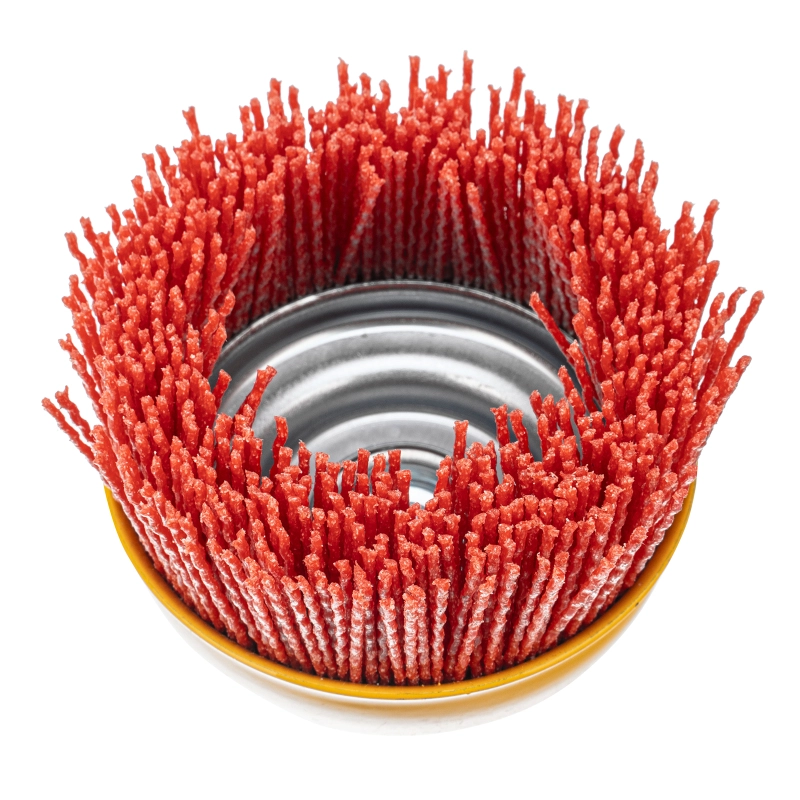 Щетка для УШМ, 100 мм, Чашка, нейлоновая щетина, М14 Denzel (74469)