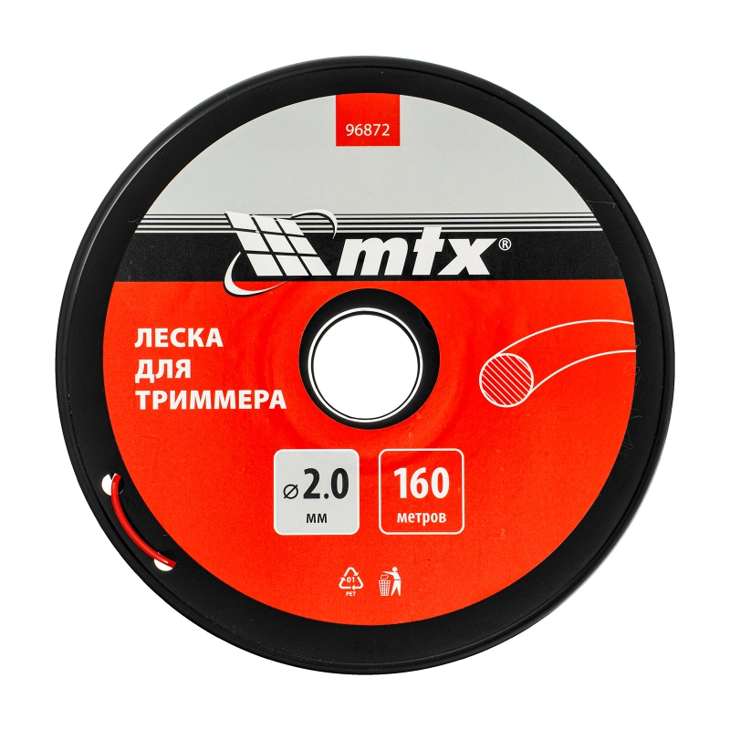Леска для триммера круглая 2,0 мм х 160 м, на катушке MTX (96872)