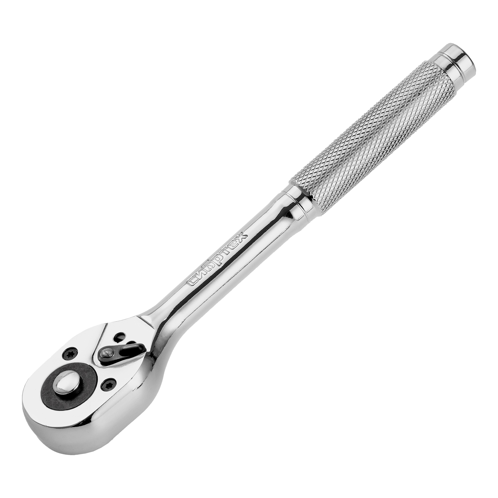 Ключ-трещотка 3/8", 45 зубьев, цельнометаллический, с быстрым сбросом, CrV, хром Сибртех (14018)