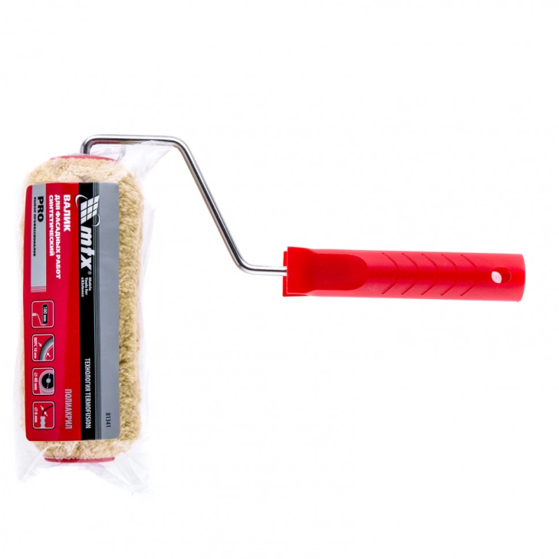 Валик для фасадных работ синтетический Pro, 180 мм, ворс 18 мм, D 40 мм, D ручки 6 мм, полиакрил MTX (81341)