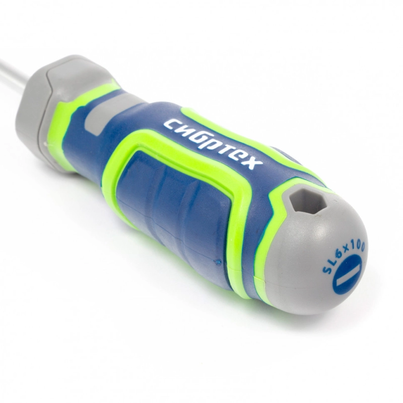 Отвертка SL6 х 100 мм, CrV, четырехкомпонентная рукоятка Сибртех (12267)