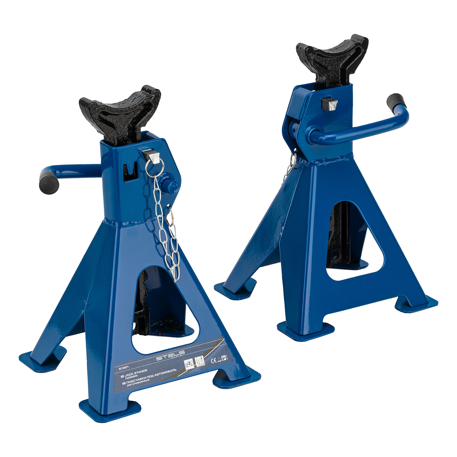 Подставки под автомобиль регулируемые, 2 т, H подъема 280-420 мм, 2 шт, Stels (51621)