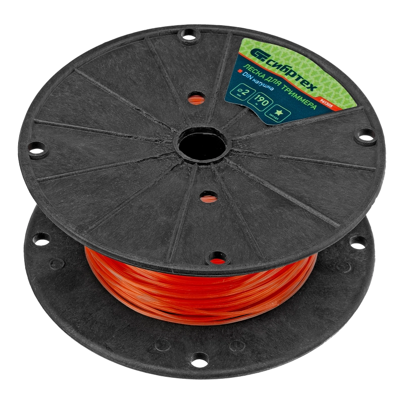 Леска для триммера звезда, на DIN катушке, 2.0 мм х 190 м, Сибртех (961305)